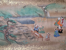 Load image into Gallery viewer, Nōkō Fūzoku Ekotoba Makimono (Illustrated Scroll of Agricultural Customs), Circa 1650-1700. A Sumptuously Produced Handscroll on Rice Cultivation, Beautifully Illuminated, with Six Vibrantly Colored, Large Paintings, including Book Production