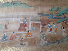 Load image into Gallery viewer, Nōkō Fūzoku Ekotoba Makimono (Illustrated Scroll of Agricultural Customs), Circa 1650-1700. A Sumptuously Produced Handscroll on Rice Cultivation, Beautifully Illuminated, with Six Vibrantly Colored, Large Paintings, including Book Production