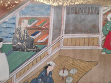 Load image into Gallery viewer, Nōkō Fūzoku Ekotoba Makimono (Illustrated Scroll of Agricultural Customs), Circa 1650-1700. A Sumptuously Produced Handscroll on Rice Cultivation, Beautifully Illuminated, with Six Vibrantly Colored, Large Paintings, including Book Production