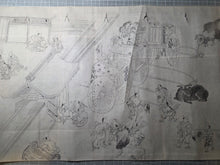 Load image into Gallery viewer, A Cockfighting Scroll, Circa 1837-1853. Numerous Ink Drawings and Scenes of Commonfolk and Nobles Engaging in Cockfighting Matches, with Scenes of Rooster Battles, Capture, and More