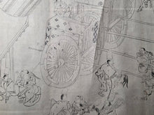 Load image into Gallery viewer, A Cockfighting Scroll, Circa 1837-1853. Numerous Ink Drawings and Scenes of Commonfolk and Nobles Engaging in Cockfighting Matches, with Scenes of Rooster Battles, Capture, and More
