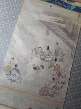 Load image into Gallery viewer, Jū ni-kagetsu fūzoku Emakimono (The Twelve Months of the Year Events Picture Scroll), Circa 1837-1853. Twelve Long Paintings of Festival Scenes and Practices, Including Cockfighting. Over Five Meters