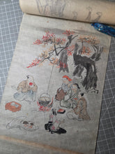 Load image into Gallery viewer, Jū ni-kagetsu fūzoku Emakimono (The Twelve Months of the Year Events Picture Scroll), Circa 1837-1853. Twelve Long Paintings of Festival Scenes and Practices, Including Cockfighting. Over Five Meters
