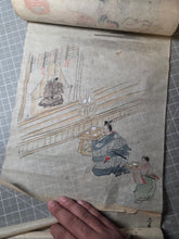 Load image into Gallery viewer, Jū ni-kagetsu fūzoku Emakimono (The Twelve Months of the Year Events Picture Scroll), Circa 1837-1853. Twelve Long Paintings of Festival Scenes and Practices, Including Cockfighting. Over Five Meters