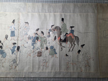 Load image into Gallery viewer, Ban Dainagon Emaki (Ban Dainagon Picture Scroll), Circa 1837-1853. An Extremely Rare Emakimono Handscroll on the Ōtemmon Conspiracy, with Partially Painted Compositions, and Rare Yokai Depictions. Countless Figures, over 10 Meters. Second Scroll of Three