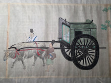 Load image into Gallery viewer, Ban Dainagon Emaki (Ban Dainagon Picture Scroll), Circa 1837-1853. An Extremely Rare Emakimono Handscroll on the Ōtemmon Conspiracy, with Partially Painted Compositions, and Rare Yokai Depictions. Countless Figures, over 10 Meters. Second Scroll of Three