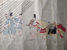Load image into Gallery viewer, Haseo Soshi Emaki (The Haseo Soshi Picture Scroll), Circa 1700-1750. A Beautifully Painted Tale of the Heian Court Challenged by the Demonic Oni of Suzakumon Gate, with Five Gargantuan Scenes. 11 Meters Long, in the Style of a Nara Emaki