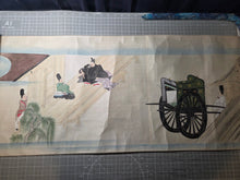 Load image into Gallery viewer, Haseo Soshi Emaki (The Haseo Soshi Picture Scroll), Circa 1700-1750. A Beautifully Painted Tale of the Heian Court Challenged by the Demonic Oni of Suzakumon Gate, with Five Gargantuan Scenes. 11 Meters Long, in the Style of a Nara Emaki