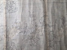 Load image into Gallery viewer, Ōeyama Emaki (Oeyama Picture Scroll), Dated 1634. A Celebratory Parade Scene of the Victorious Minamoto no Raikō Returning with the Oni King’s Head. Numerous Ink Drawings
