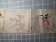 Load image into Gallery viewer, Hōhi-gassen and Yō-Mono Dansei-ki Kurabe Emaki (Farting Battle and Phallic Contest Picture Scrolls), Circa 1700-1750. Over Ten Meters of Farting Nobles and Dick Measuring Paintings. What A Strange Title Indeed