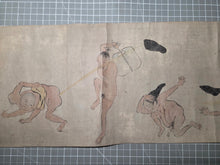 Load image into Gallery viewer, Hōhi-gassen and Yō-Mono Dansei-ki Kurabe Emaki (Farting Battle and Phallic Contest Picture Scrolls), Circa 1700-1750. Over Ten Meters of Farting Nobles and Dick Measuring Paintings. What A Strange Title Indeed