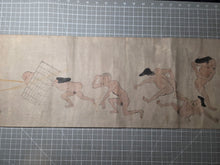 Load image into Gallery viewer, Hōhi-gassen and Yō-Mono Dansei-ki Kurabe Emaki (Farting Battle and Phallic Contest Picture Scrolls), Circa 1700-1750. Over Ten Meters of Farting Nobles and Dick Measuring Paintings. What A Strange Title Indeed