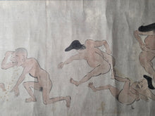 Load image into Gallery viewer, Hōhi-gassen and Yō-Mono Dansei-ki Kurabe Emaki (Farting Battle and Phallic Contest Picture Scrolls), Circa 1700-1750. Over Ten Meters of Farting Nobles and Dick Measuring Paintings. What A Strange Title Indeed