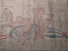 Load image into Gallery viewer, Hōhi-gassen and Yō-Mono Dansei-ki Kurabe Emaki (Farting Battle and Phallic Contest Picture Scrolls), Circa 1700-1750. Over Ten Meters of Farting Nobles and Dick Measuring Paintings. What A Strange Title Indeed