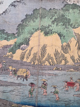 Load image into Gallery viewer, Gojusan Tsugi Meisho Zue (Pictures of Famous Places of the Fifty-Three Stations), Circa 1855. A Rare, Complete Album of the Vertical Tokaido, with all Fifty-Five Beautiful Woodblock Ukiyo-E Prints