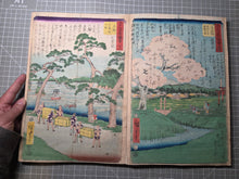 Load image into Gallery viewer, Gojusan Tsugi Meisho Zue (Pictures of Famous Places of the Fifty-Three Stations), Circa 1855. A Rare, Complete Album of the Vertical Tokaido, with all Fifty-Five Beautiful Woodblock Ukiyo-E Prints