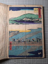 Load image into Gallery viewer, Gojusan Tsugi Meisho Zue (Pictures of Famous Places of the Fifty-Three Stations), Circa 1855. A Rare, Complete Album of the Vertical Tokaido, with all Fifty-Five Beautiful Woodblock Ukiyo-E Prints