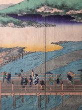 Load image into Gallery viewer, Gojusan Tsugi Meisho Zue (Pictures of Famous Places of the Fifty-Three Stations), Circa 1855. A Rare, Complete Album of the Vertical Tokaido, with all Fifty-Five Beautiful Woodblock Ukiyo-E Prints