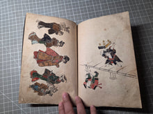 Load image into Gallery viewer, An Oshi-e Manuscript of Ukiyo-E Figures, Circa 1800-1860. A Marvelous Composite Manuscript, with Clothing and Vestments Made Using Kimono Fragments and Brocade. 88 Fabric Decorated Figures