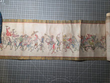 Load image into Gallery viewer, Momotaro and Oni in Procession with Treasures, Circa 1850-1868. An Emakimono Handscroll Depicting a Triumphant Peach Boy, Copied after Hokusai’s Example