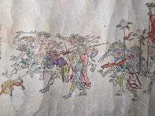 Load image into Gallery viewer, Momotaro and Oni in Procession with Treasures, Circa 1850-1868. An Emakimono Handscroll Depicting a Triumphant Peach Boy, Copied after Hokusai’s Example