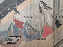Load image into Gallery viewer, Inishie Genji Monogatari Tosa Ie E Ehon Xiě (The Old Tale of Genji, Tosa Family Illustrated Copy), Circa 1800-1850. A Beautiful Manuscript Copying the Famed 12th Century Scroll, With Four Skillfully Reproduced Paintings