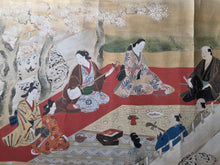 Load image into Gallery viewer, Hanami Yū utage-zu Maki (Cherry Blossom Viewing Party Scroll), Circa 1700-1750. An Emakimono Handscroll Depicting the Customs of a Cherry Blossom Viewing Party, Beautifully Painted and Illuminated in the Fashion of a Nara Emaki