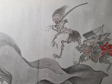 Load image into Gallery viewer, Hyakki Yagyō No Zu (The Night Parade of One Hundred Demons), Circa 1840-1876. A Rare Painted Handscroll Depicting Dozens of Demonic Yokai and Oni in a Monstrous Parade