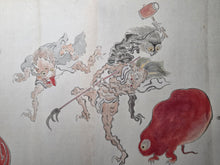 Load image into Gallery viewer, Hyakki Yagyō No Zu (The Night Parade of One Hundred Demons), Circa 1840-1876. A Rare Painted Handscroll Depicting Dozens of Demonic Yokai and Oni in a Monstrous Parade