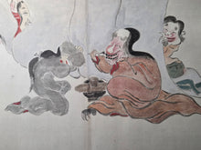 Load image into Gallery viewer, Hyakki Yagyō No Zu (The Night Parade of One Hundred Demons), Circa 1840-1876. A Rare Painted Handscroll Depicting Dozens of Demonic Yokai and Oni in a Monstrous Parade