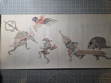 Load image into Gallery viewer, Hyakki Yagyō No Zu (The Night Parade of One Hundred Demons), Circa 1840-1876. A Rare Painted Handscroll Depicting Dozens of Demonic Yokai and Oni in a Monstrous Parade