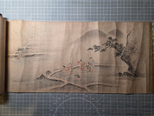 Load image into Gallery viewer, Hyakuba no zu Emaki (Hundred Horses Picture Scroll), Circa 1650-1750. A Kano School Emakimono Handscroll with Paintings of Various Landscapes and Scenes, Including Mount Fuji and Horses Frolicking