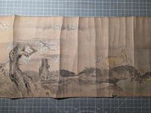 Load image into Gallery viewer, Hyakuba no zu Emaki (Hundred Horses Picture Scroll), Circa 1650-1750. A Kano School Emakimono Handscroll with Paintings of Various Landscapes and Scenes, Including Mount Fuji and Horses Frolicking