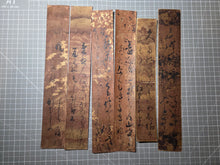Load image into Gallery viewer, A Selection of Six Tanzaku Strips by Various Calligraphers, Circa 1500-1650. Illuminated Manuscripts on Paper