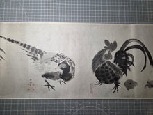 Load image into Gallery viewer, Makimono Kachō-zu (Scroll Painting of Flowers and Birds), 1914. A Beautiful, Craft Printed Handscroll of Numerous Ink Wash Paintings, being High Quality Copies after Two Major Artists
