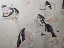 Load image into Gallery viewer, Genji bá xiě Ichi Maki (Genji Excerpts, Volume One), Circa 1800-1900. A Beautiful, 30-Foot-Long Manuscript with Colorful Scenes from the Tale of Genji, Painted in the Heian Style