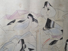 Load image into Gallery viewer, Genji bá xiě Ichi Maki (Genji Excerpts, Volume One), Circa 1800-1900. A Beautiful, 30-Foot-Long Manuscript with Colorful Scenes from the Tale of Genji, Painted in the Heian Style