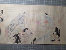 Load image into Gallery viewer, Genji bá xiě Ichi Maki (Genji Excerpts, Volume One), Circa 1800-1900. A Beautiful, 30-Foot-Long Manuscript with Colorful Scenes from the Tale of Genji, Painted in the Heian Style