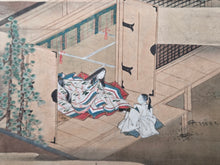 Load image into Gallery viewer, Ise Monogatari Gajō (Tales of Ise Picture Album), Circa 1650-1700. An Emakimono Handscroll of this Classical Tale in the Style of a Nara Emaki, with Ten Large and Sumptuously Illustrated Yamato-E Paintings