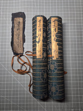 Load image into Gallery viewer, Konoe-ka hiro-saku “Jū Ni-kagetsu no Tabi” (Twelve Months of Travel by Konoe Iehiro), Circa 1685 - 1736. Calligraphical Poetry with Beautiful Paintings Produced by the Chief Regent and Advisor to Multiple Japanese Emperors