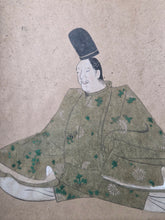 Load image into Gallery viewer, Sanjurokkasen Kameyama-in-hitsu Uta Fujiwara No Nobuzane Fude (The Thirty-Six Immortals of Poetry, with Poetry by Emperor Kameyama and Illustrations by Fujiwara Nobuzane),  Circa 1400-1450. A Set of 27 Paintings and 17 Illuminated Sheets of Calligraphy