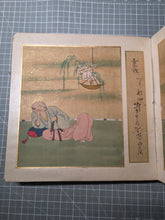 Load image into Gallery viewer, Gajō Kyūsoku Kasen-zu (Picture Album of the Resting Poets), Circa 1600-1700. A Rather Lively Cycle of the Sanjurokkasen enjoying Leisurely Practices, With Thirty-Six Illuminated Silk Paintings and Poetry