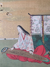 Load image into Gallery viewer, Gajō Kyūsoku Kasen-zu (Picture Album of the Resting Poets), Circa 1600-1700. A Rather Lively Cycle of the Sanjurokkasen enjoying Leisurely Practices, With Thirty-Six Illuminated Silk Paintings and Poetry