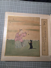 Load image into Gallery viewer, Gajō Kyūsoku Kasen-zu (Picture Album of the Resting Poets), Circa 1600-1700. A Rather Lively Cycle of the Sanjurokkasen enjoying Leisurely Practices, With Thirty-Six Illuminated Silk Paintings and Poetry