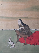 Load image into Gallery viewer, Gajō Kyūsoku Kasen-zu (Picture Album of the Resting Poets), Circa 1600-1700. A Rather Lively Cycle of the Sanjurokkasen enjoying Leisurely Practices, With Thirty-Six Illuminated Silk Paintings and Poetry