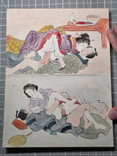 Load image into Gallery viewer, A Shunga Album of Various Pairings, Circa 1900-1950. Twelve Erotic Paintings