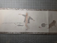 Load image into Gallery viewer, Tanuki no Majutsu Makimono (The Magic of the Tanuki Picture Scroll), 1928. A Delightful Emakimono Tale of a Raccoon, with Numerous Painted Scenes of a Comical Nature, and Several Hell Scenes, including a Demonic Procession