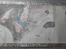 Load image into Gallery viewer, Tanuki no Majutsu Makimono (The Magic of the Tanuki Picture Scroll), 1928. A Delightful Emakimono Tale of a Raccoon, with Numerous Painted Scenes of a Comical Nature, and Several Hell Scenes, including a Demonic Procession