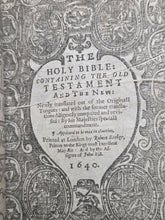 Load image into Gallery viewer, Book of Common Prayer; Bound With; The Genealogies; Bound With; The Holy Bible Containing the Old Testament and the New; Bound With; The Whole Book of Psalmes, 1639/1640. 34 Pages of Engraved Family Trees