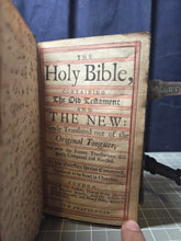 Load image into Gallery viewer, The Holy Bible containing the Old Testament and the New, 1712/1713. A Baskett Bible in a Beautiful Contemporary Binding Commissioned and Owned by a Pious Woman, with Silver Fittings and Engravings